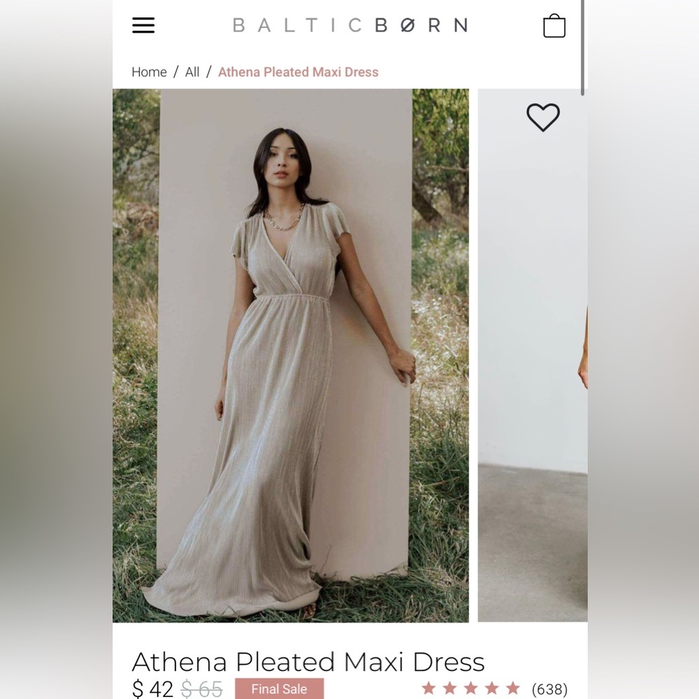 Baltic Born Athena Pleated Maxi Dress